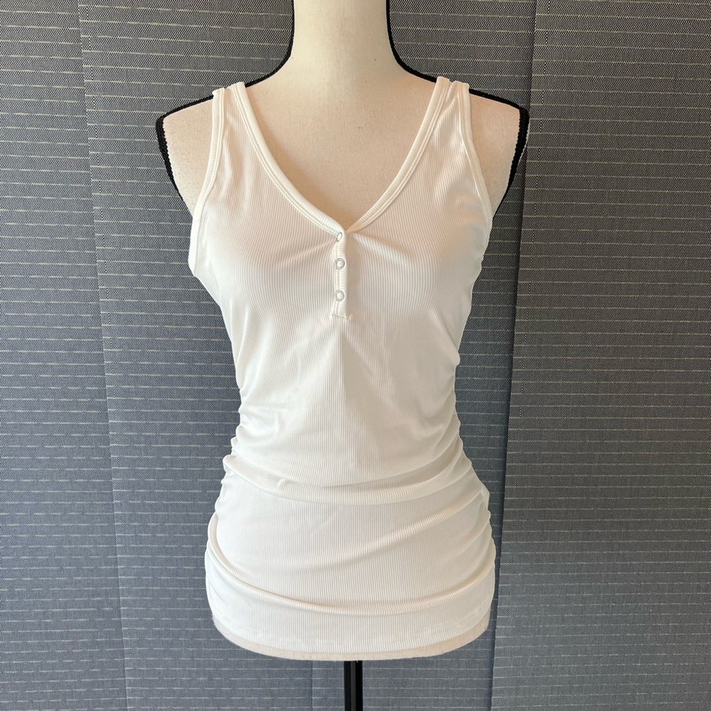SHEIN Ruched Sides Ribbed Tank Top - Picture 2 of 8